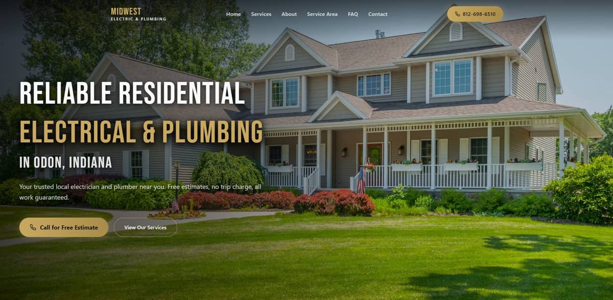 Website we built for Midwest Electric & Plumbing